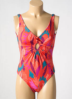 Maillot de bain 1 pièce imprimé fantaisie orange LIVIA femme