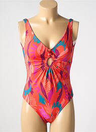 Maillot de bain 1 pièce imprimé fantaisie orange LIVIA femme