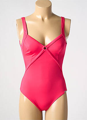 Maillot de bain 1 pièce bretelles élastiquées rose LIDEA femme