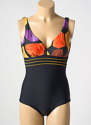 Maillot de bain 1 pièce imprimé fantaisie noir DAVID femme