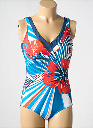 Maillot de bain 1 pièce imprimé fantaisie bleu SUNMARIN femme
