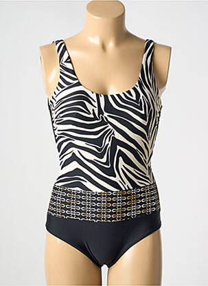 Maillot de bain 1 pièce imprimé fantaisie noir DAVID femme