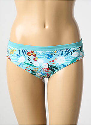 Bas de maillot de bain imprimé fantaisie culotte bleu LIVIA femme
