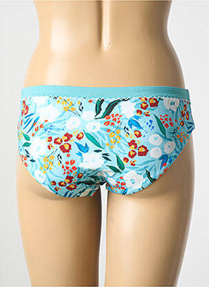 Bas de maillot de bain imprimé fantaisie culotte bleu LIVIA femme