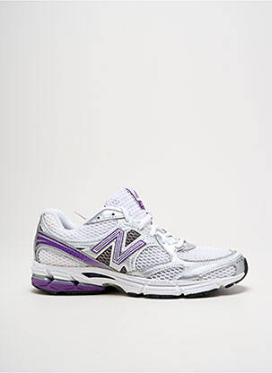 Baskets matière lisse talon plat jusqu'à 3cm argent NEW BALANCE femme
