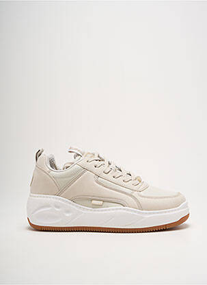 Baskets semelle amovible talon de 4 à 6cm beige BUFFALO femme