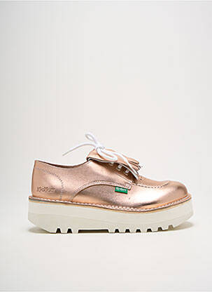 Derbies tissage satiné talon de 4 à 6cm rose KICKERS femme
