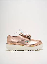 Derbies tissage satiné talon de 4 à 6cm rose KICKERS femme