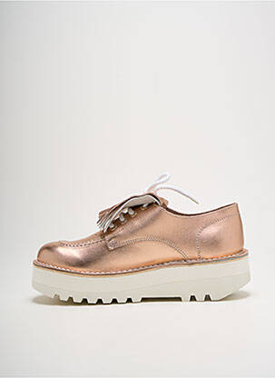 Derbies tissage satiné talon de 4 à 6cm rose KICKERS femme