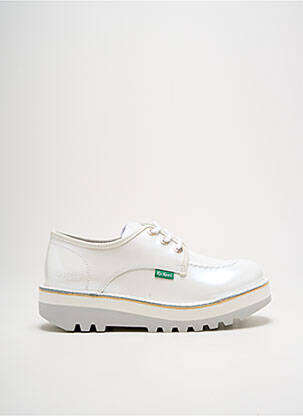 Derbies matière lisse talon de 4 à 6cm blanc KICKERS femme
