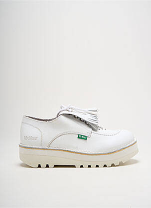 Derbies bout rond talon de 4 à 6cm blanc KICKERS femme