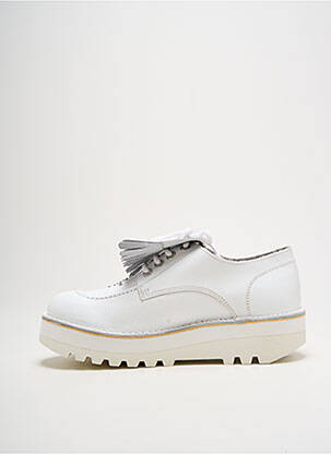 Derbies bout rond talon de 4 à 6cm blanc KICKERS femme