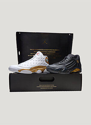 Baskets matière lisse bout rond blanc JORDAN homme