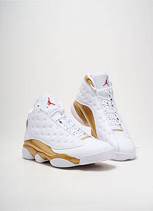 Baskets matière lisse bout rond blanc JORDAN homme