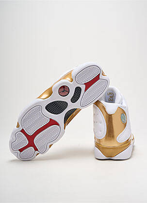 Baskets matière lisse bout rond blanc JORDAN homme