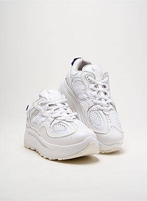 Baskets matière lisse talon de 4 à 6cm blanc EYTYS femme