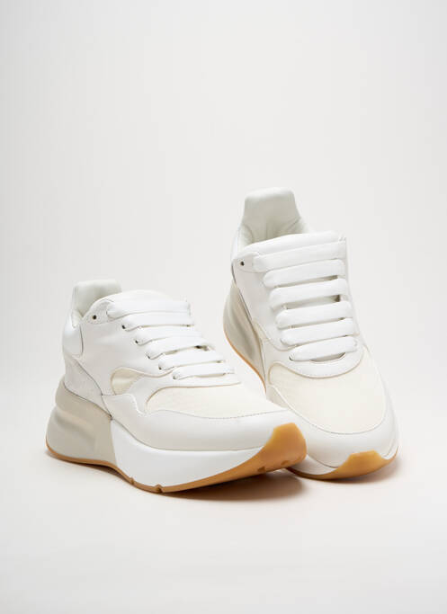 Baskets matière lisse talon de 4 à 6cm blanc ALEXANDER MCQUEEN femme