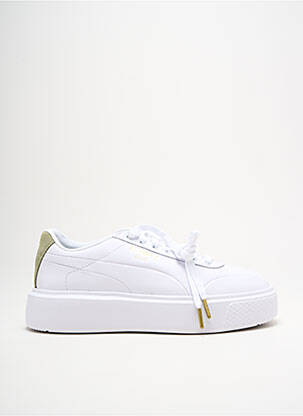 Baskets matière lisse talon de 4 à 6cm blanc PUMA femme