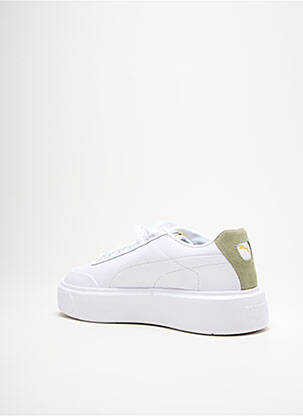 Baskets matière lisse talon de 4 à 6cm blanc PUMA femme