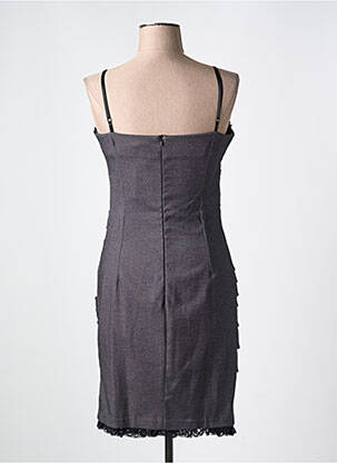 Robe mi-longue fermeture zippée au dos fines bretelles gris RINASCIMENTO femme