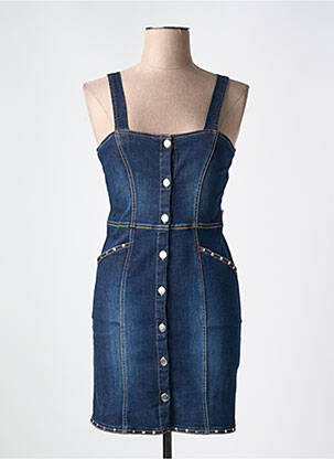 Robe courte fines bretelles bleu TEMPERATURA femme