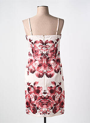 Robe mi-longue imprimé fleurs fines bretelles rose RINASCIMENTO femme