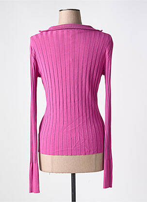 Pull col v manches longues rose RINASCIMENTO femme