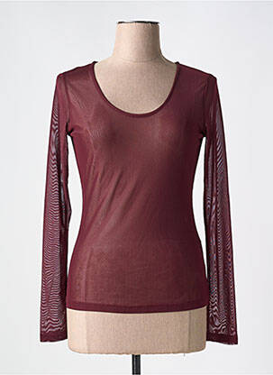 Top coupe cintrée manches longues rouge SMASH WEAR femme