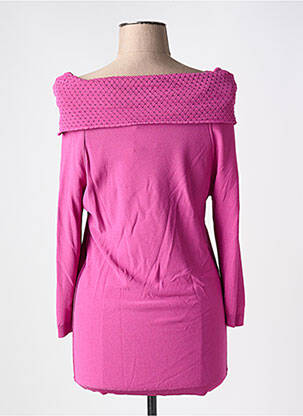 Pull tunique stretch manches longues rose RINASCIMENTO femme