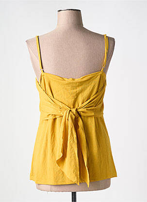 Top tissage crêpe fines bretelles jaune RINASCIMENTO femme