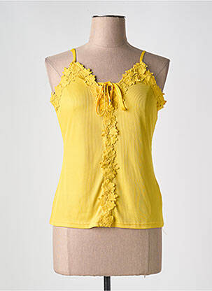 Top stretch fines bretelles jaune JUS D'ORANGE femme