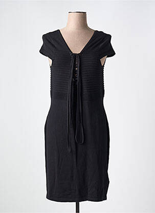 Robe mi-longue manches courtes manches courtes noir JUS D'ORANGE femme