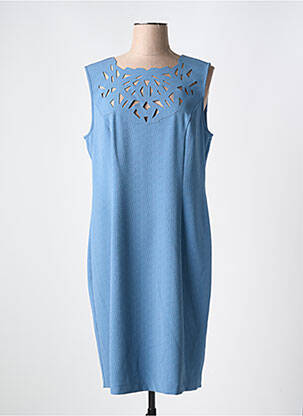 Robe mi-longue tissage crêpe sans manche bleu ANA SOUSA femme