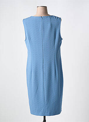 Robe mi-longue tissage crêpe sans manche bleu ANA SOUSA femme