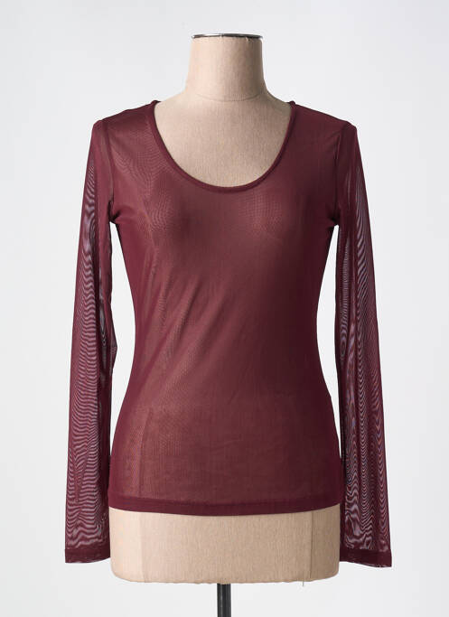Top coupe cintrée manches longues rouge SMASH WEAR femme