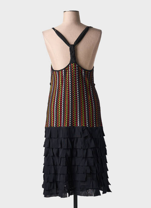Robe mi-longue col v fines bretelles noir DIDIER PARAKIAN femme