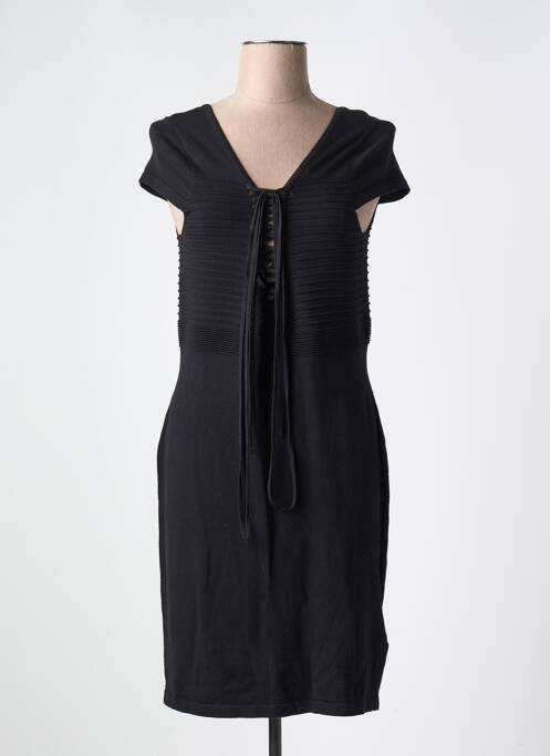 Robe mi-longue manches courtes manches courtes noir JUS D'ORANGE femme