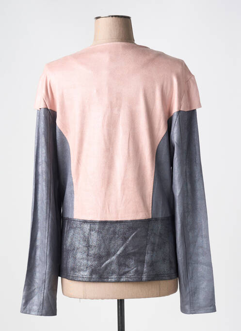 Veste casual tissage suedine rose SMASH WEAR femme