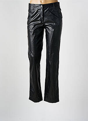 Pantalon slim fermeture zippée sous rabat boutonné noir O.K.S femme