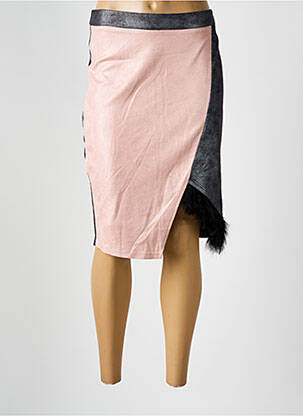Jupe mi-longue fermeture zip latéral rose SMASH! femme