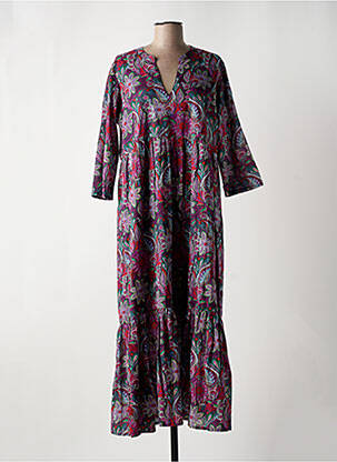 Robe longue manches longues manches longues violet LA FIANCÉE femme