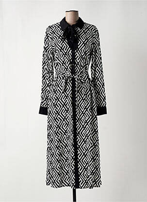 Robe longue manches longues manches longues noir SUZA femme