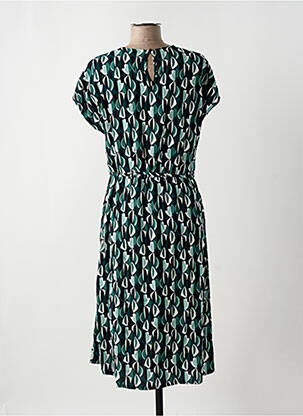 Robe mi-longue imprimé fantaisie manches courtes vert SUZA femme