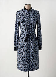 Robe mi-longue imprimé fantaisie manches longues bleu AIME femme