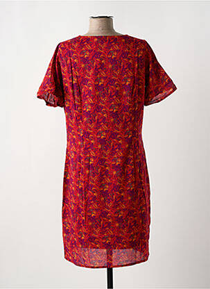 Robe mi-longue imprimé fantaisie manches courtes rouge LA FIANCÉE femme