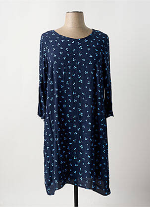 Robe mi-longue imprimé fantaisie manches longues bleu TOM TAILOR femme