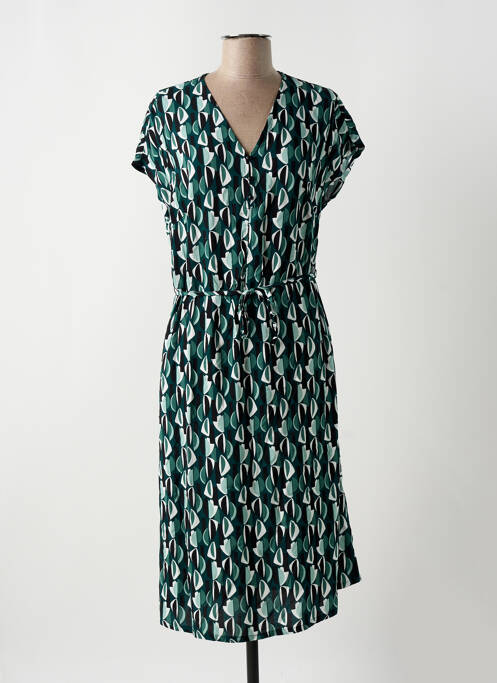 Robe mi-longue vert SUZA pour femme