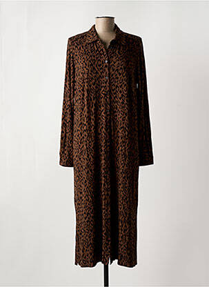 Robe longue manches longues manches longues marron YEST femme
