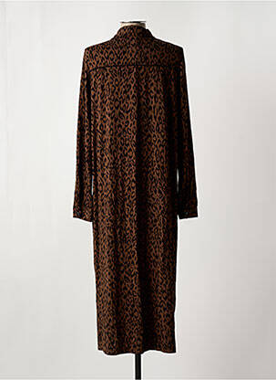 Robe longue manches longues manches longues marron YEST femme