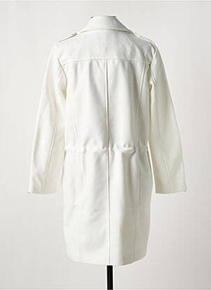 Manteau long coupe droite sans capuche blanc SUZA femme